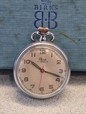 Vintage Elco 17 Jewels Pocket Watch in great shape.